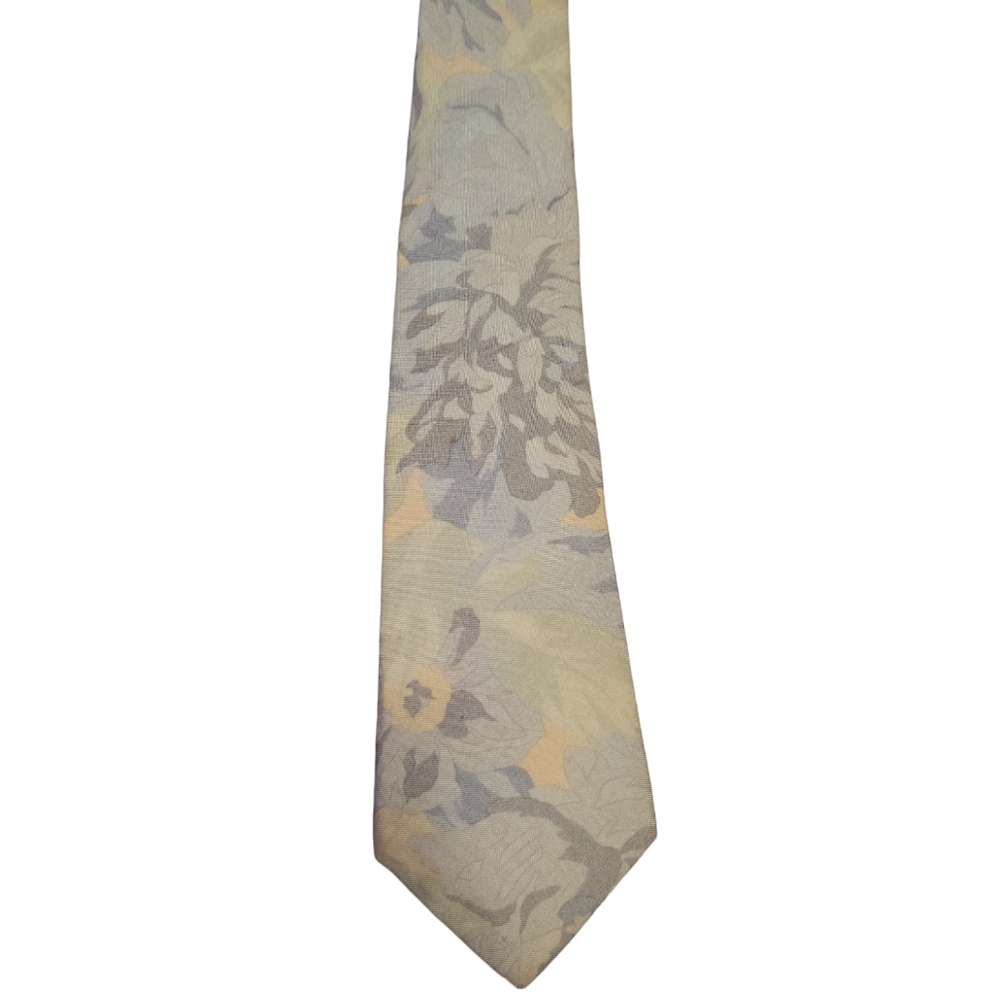 Vintage 100% Cotton Countess Mara Yellow Two Tone Necktie